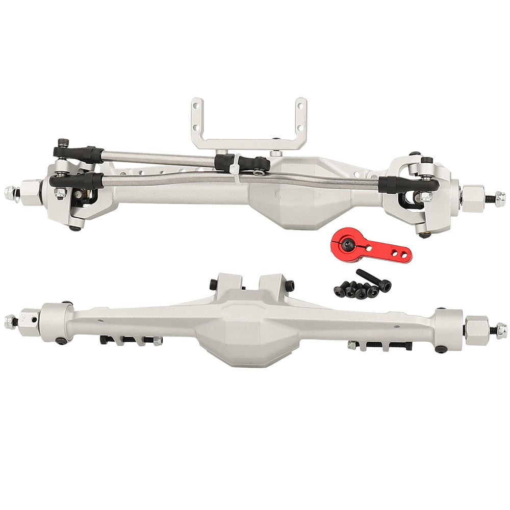 LonZeXy Metal Straight Front Rear Axle Assembly For SDM 1/10 RC Crawler Axial SCX10 III, RC Car Upgrade Replacement Parts