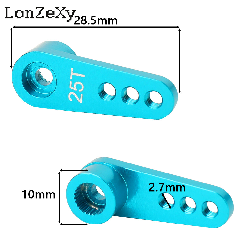 Lonzexy Metal 25T Servo Horn M3 Steering Arm Compatible with Futaba Savox Power HD HSP Servos Motor 1/8 1/10 RC Car