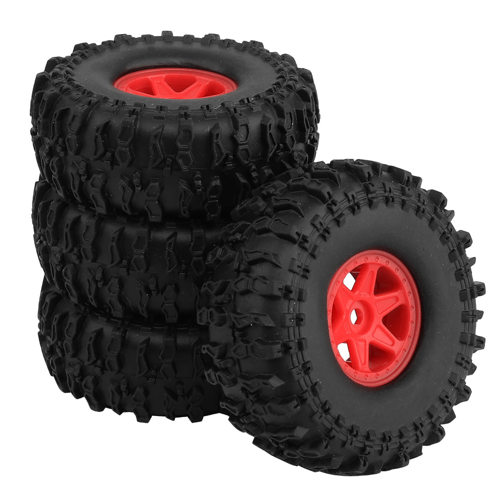 LonZeXy 1.0 inch Plastic Wheel Hub Rims or with Rubber Tires 4PCS For 1/24 SCX24 1/28 RC Off-Road Buggy Mini Model Truck 29.6mm Diameter Colorful RC Car Replacement Parts Style L