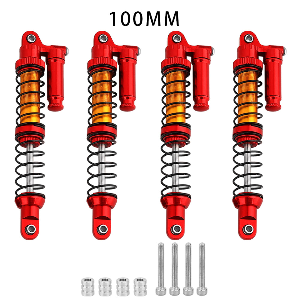 LonZeXy 4PCS 1/10 RC Crawler Piggyback Oil Shock Absorber 70/80/90/100/110/120mm Adjustable Damper For Axial SCX10 TRX4 D90 RC Off-Road Car Upgrade Parts