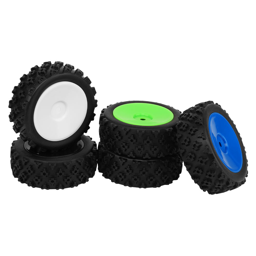 1/10 RC Off-Road Buggy Wheels 72.4g Knobby All-Terrain Rubber Tires Multi Color Rim RC Car Upgrade Parts