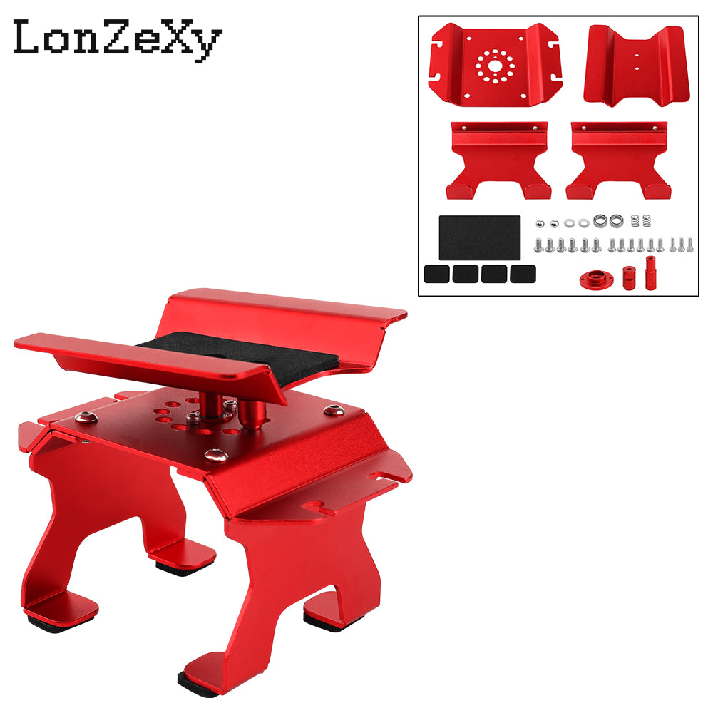 Lonzexy Aluminum RC Car Stand with Shock Holder for 1/24 1/18 RC Crawler