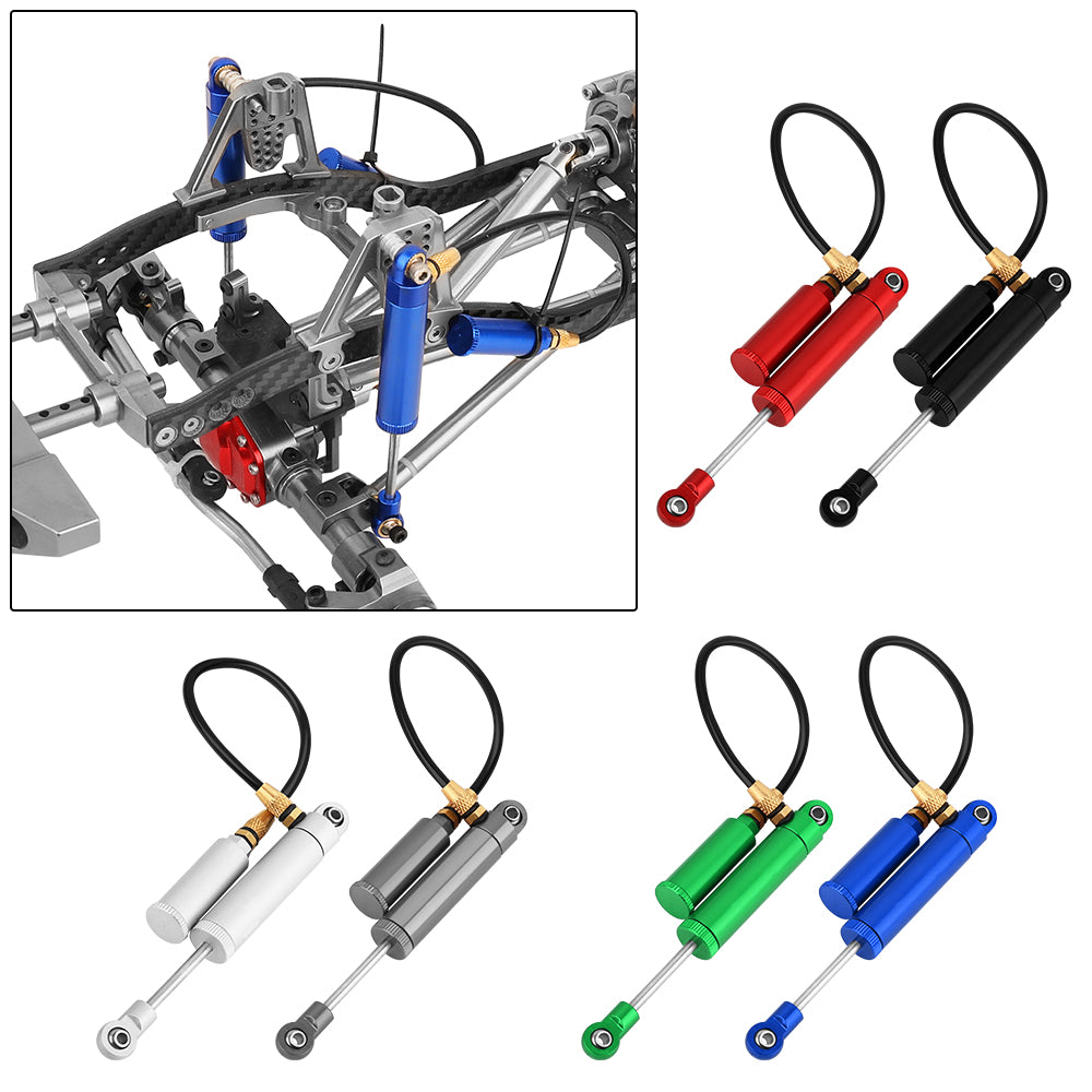 LonZeXy 4PCS Remote Reservoir Negative Pressure Shock Absorber 70/80/90/100/110mm Oil Damper For Axial SCX10 TRX4 TRX6 Wraith 1/10 RC Crawler Upgrade Parts