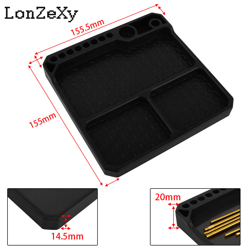 Lonzexy Aluminum RC Screw Tray Screws Holder Plate Screw Organizer Tool For RC Repair