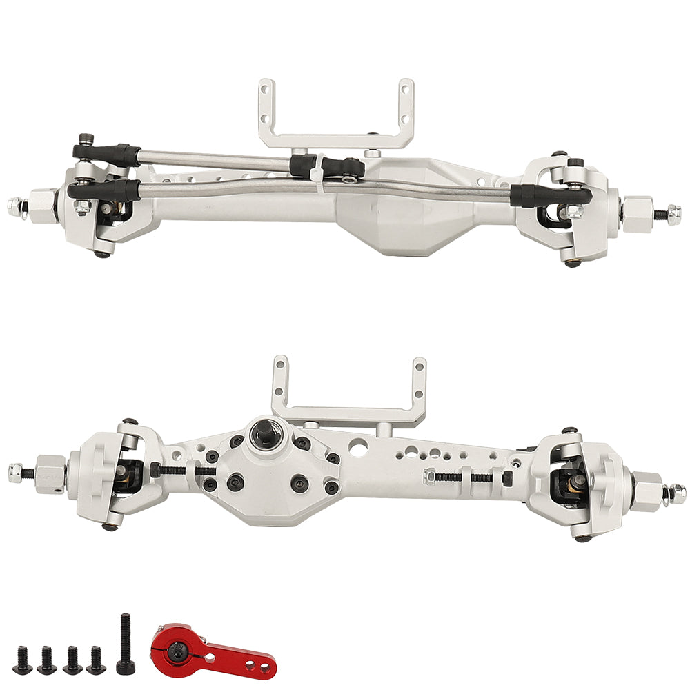 LonZeXy Metal Straight Front Rear Axle Assembly For SDM 1/10 RC Crawler Axial SCX10 III, RC Car Upgrade Replacement Parts