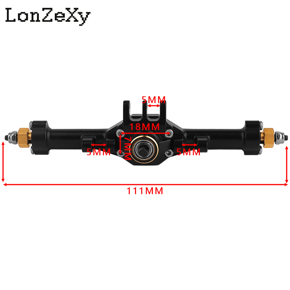 LONZEXY +4mm Planet Middle Axles with Brass Steering Knuckles for 1/18 TRX4M