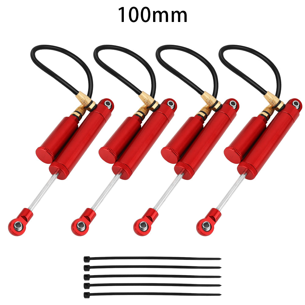 LonZeXy 4PCS Remote Reservoir Negative Pressure Shock Absorber 70/80/90/100/110mm Oil Damper For Axial SCX10 TRX4 TRX6 Wraith 1/10 RC Crawler Upgrade Parts