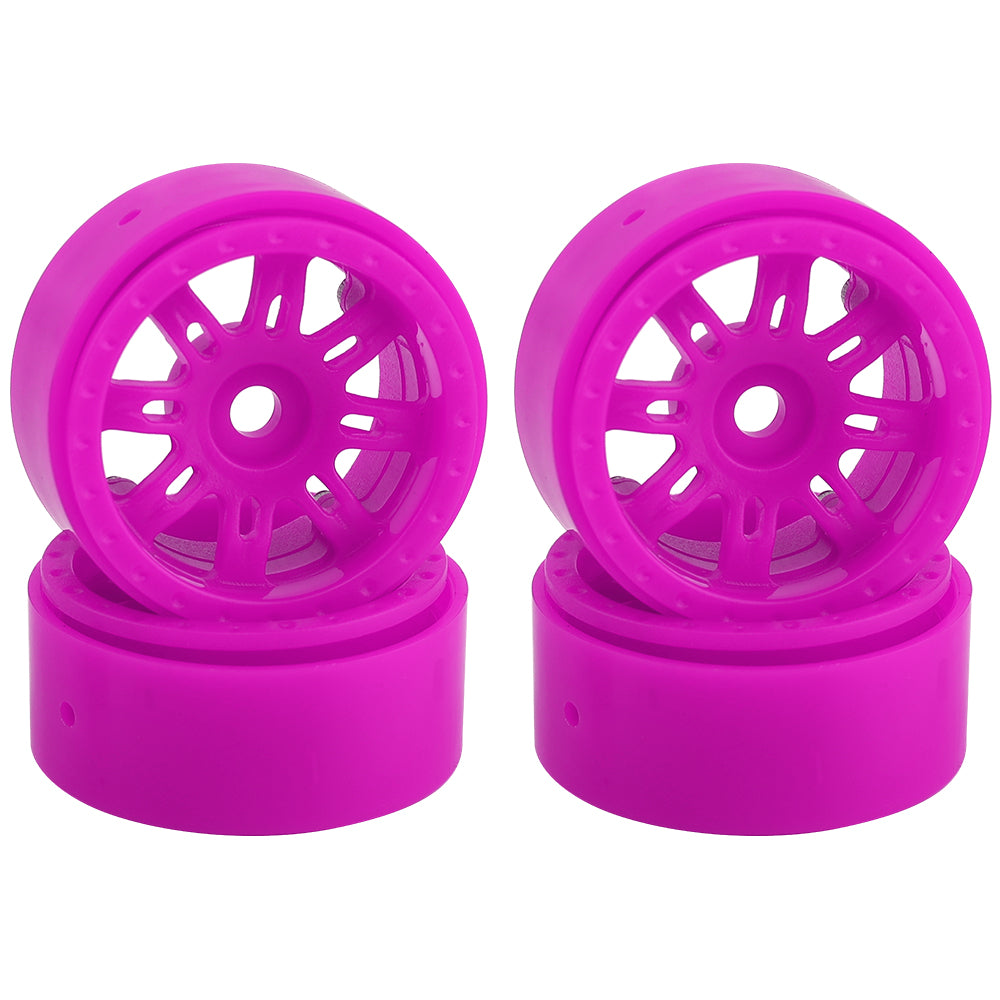 LonZeXy 1.0 inch Plastic Wheel Hub Rims or with Rubber Tires 4PCS For 1/24 SCX24 1/28 RC Off-Road Buggy Mini Model Truck 29.6mm Diameter Colorful RC Car Replacement Parts Style H