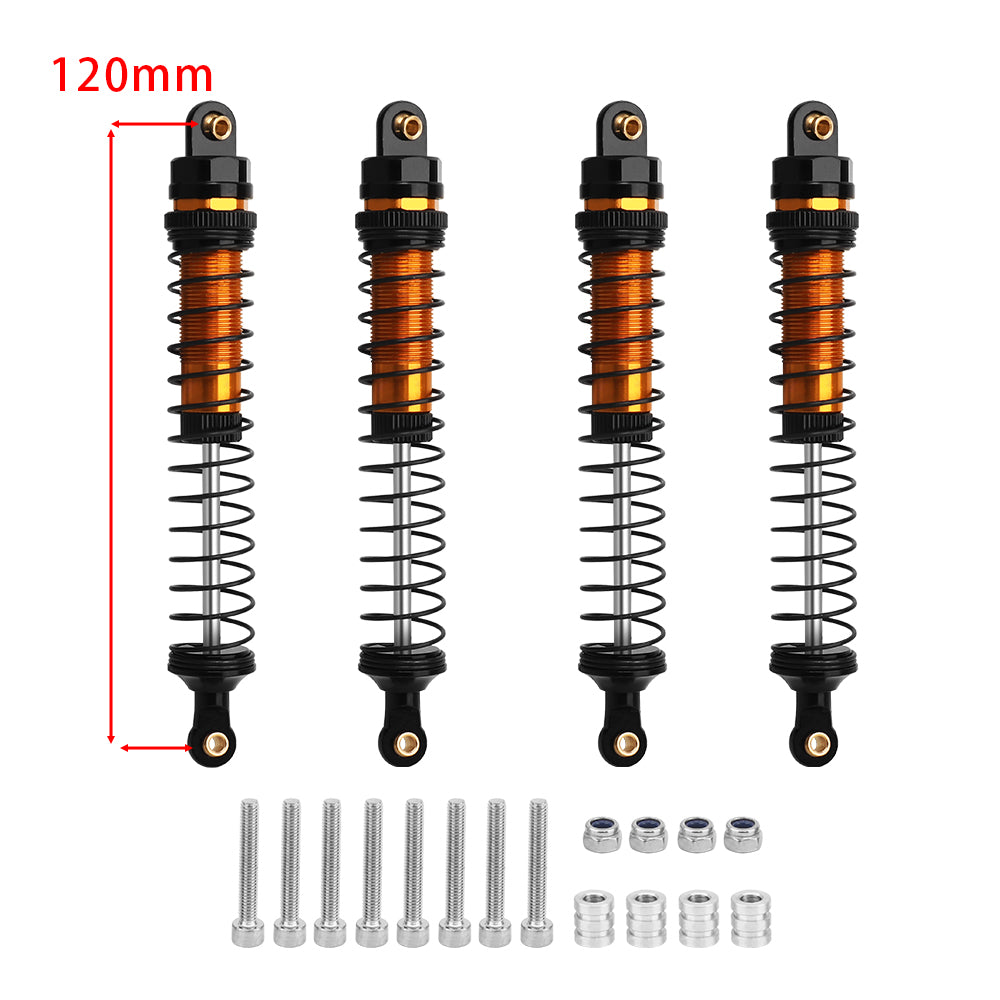 LonZeXy 4PCS Aluminum Oil Shock Absorber 70/80/90/100/110/120mm Adjustable Damper For Axial SCX10 I II III TRX4 D90 1/10 RC Rock Crawler Upgrade Parts