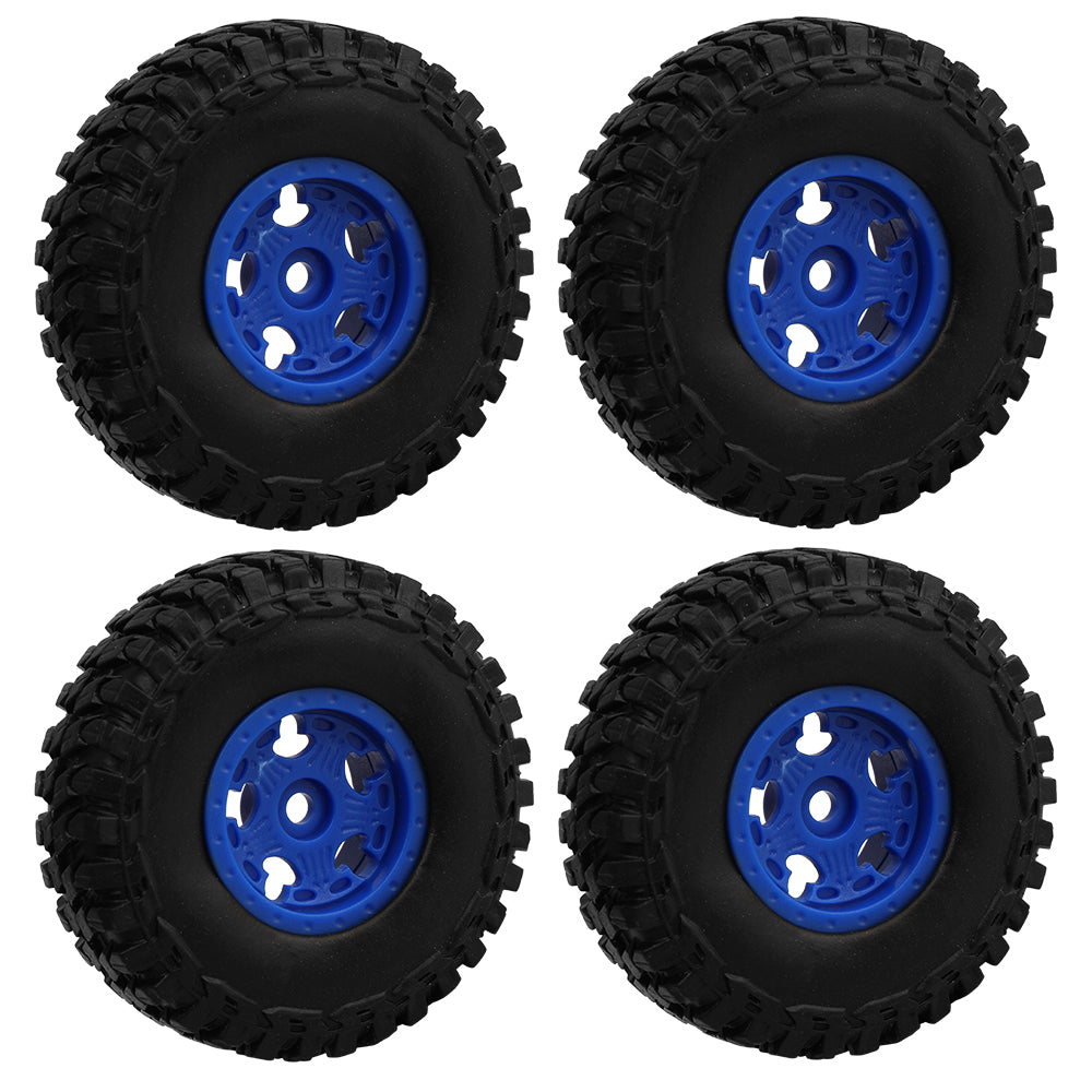 LonZeXy 1.0 inch Plastic Wheel Hub Rims or with Rubber Tires 4PCS For 1/24 SCX24 1/28 RC Off-Road Buggy Mini Model Truck 29.6mm Diameter Colorful RC Car Replacement Parts Style E