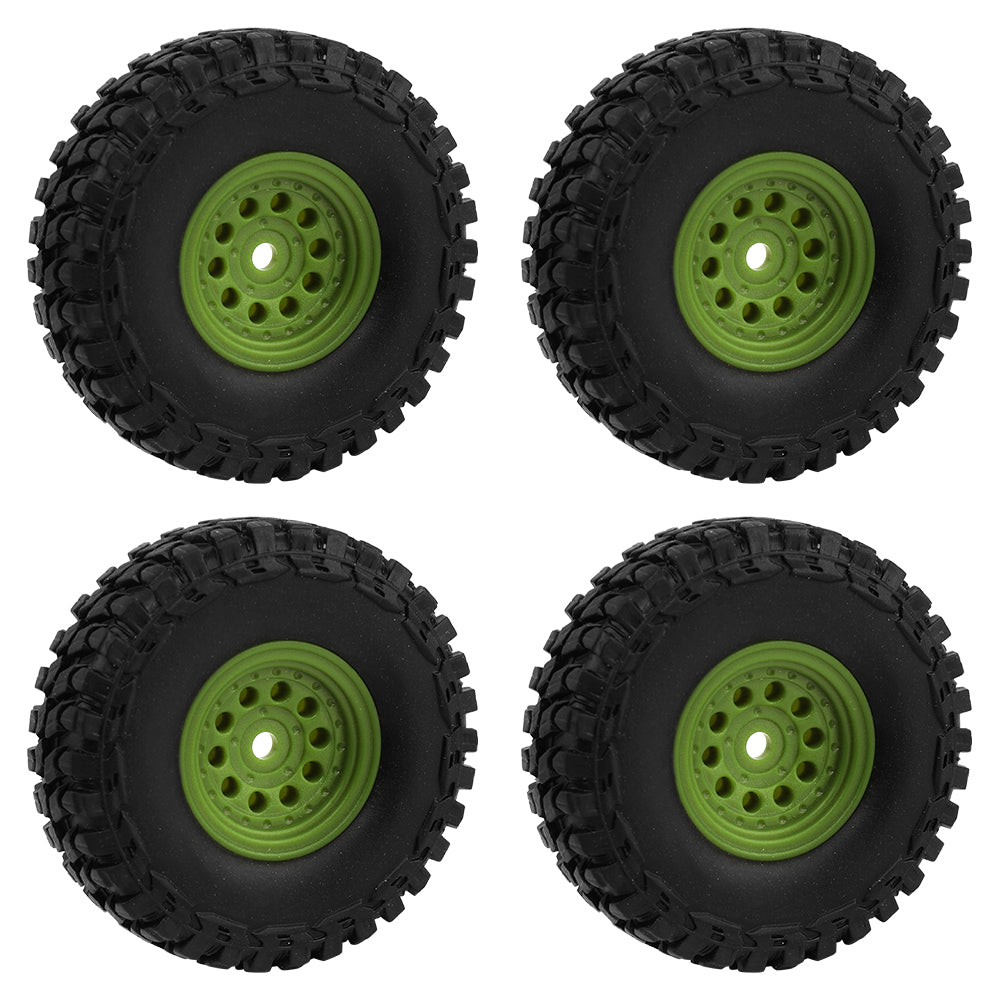 LonZeXy 1.0 inch Plastic Wheel Hub Rims or with Rubber Tires 4PCS For 1/24 SCX24 1/28 RC Off-Road Buggy Mini Model Truck 29.6mm Diameter Colorful RC Car Replacement Parts Style A
