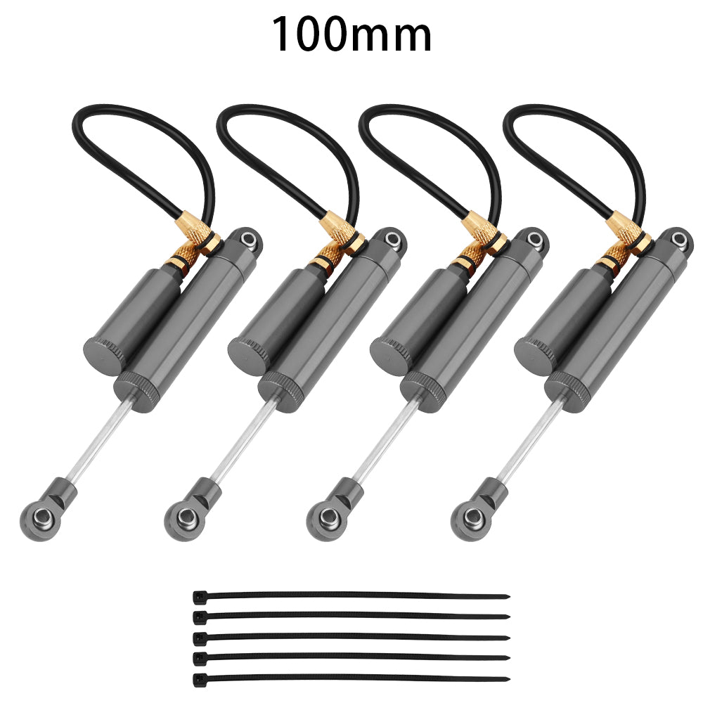 LonZeXy 4PCS Remote Reservoir Negative Pressure Shock Absorber 70/80/90/100/110mm Oil Damper For Axial SCX10 TRX4 TRX6 Wraith 1/10 RC Crawler Upgrade Parts