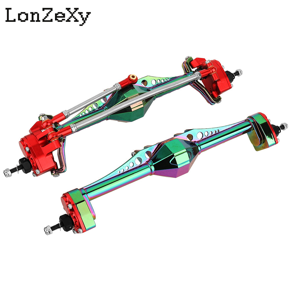 Lonzexy Aluminum Front Rear Portal Axle for 1/18  Axial Capra