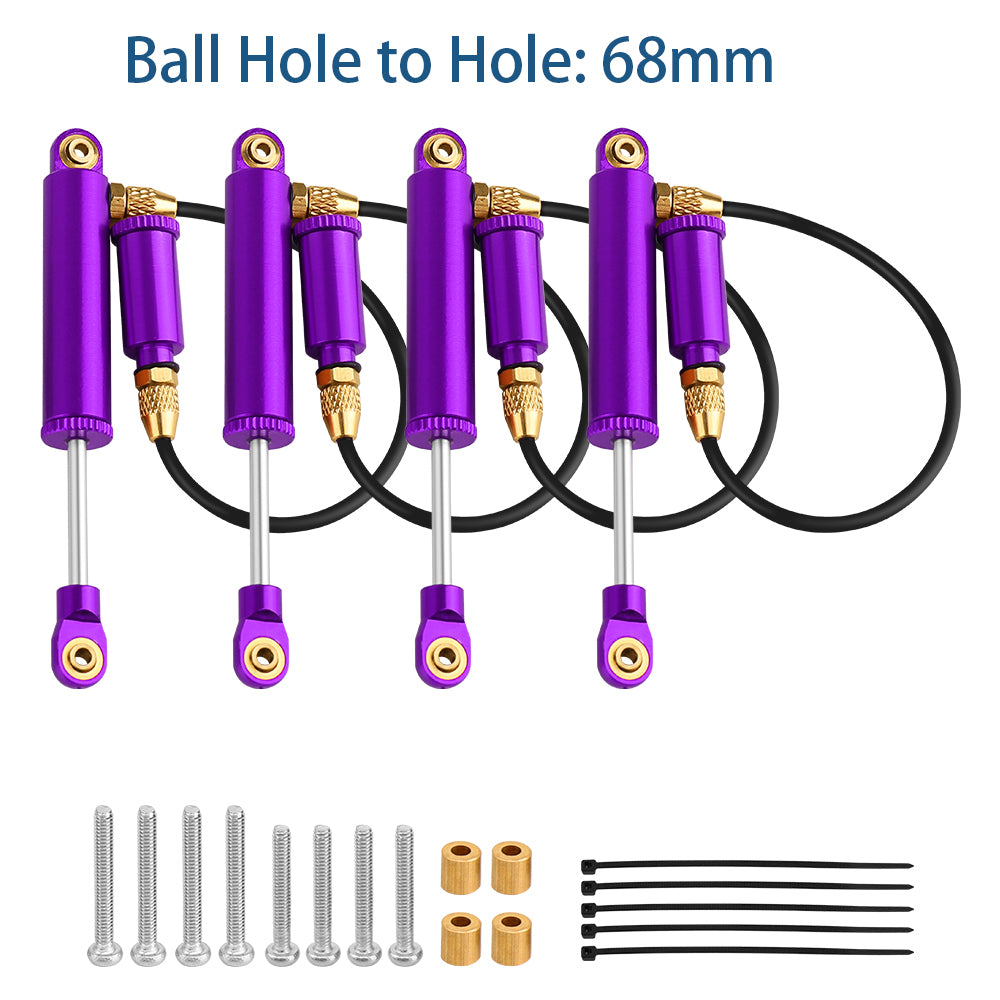 LonZeXy 4PCS Remote Reservoir Negative Pressure Shock Absorber 56/63/68/75/80mm Oil Damper For Traxxas TRX4M 1/18 RC Crawler Car Upgrade Aluminum Suspension Parts