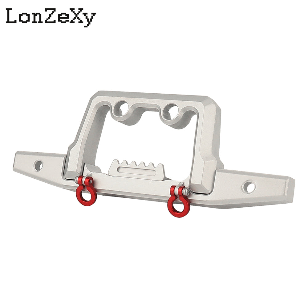 LONZEXY CNC Aluminum Front Rear Bumper with Lights for 1/18 TRX4M Defender