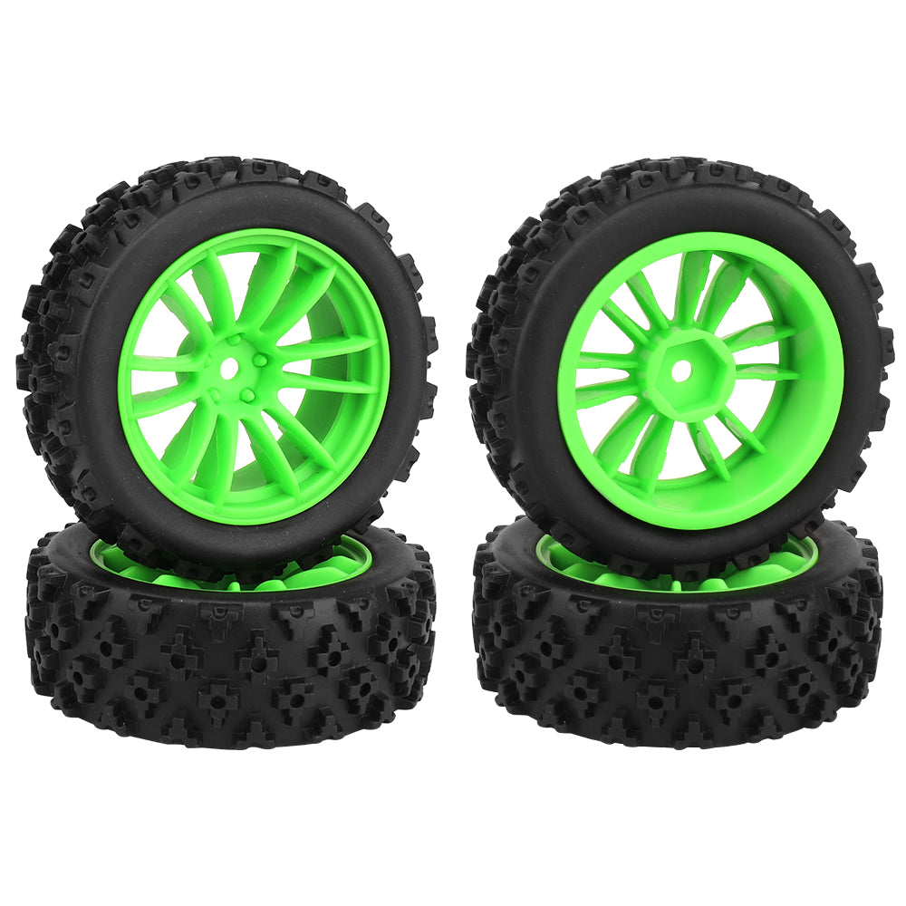 1/10 RC Off-Road Buggy Wheels 34.2g Knobby All-Terrain Rubber Tires Multi Color Plastic Rims 12mm Hex RC Upgrade Parts