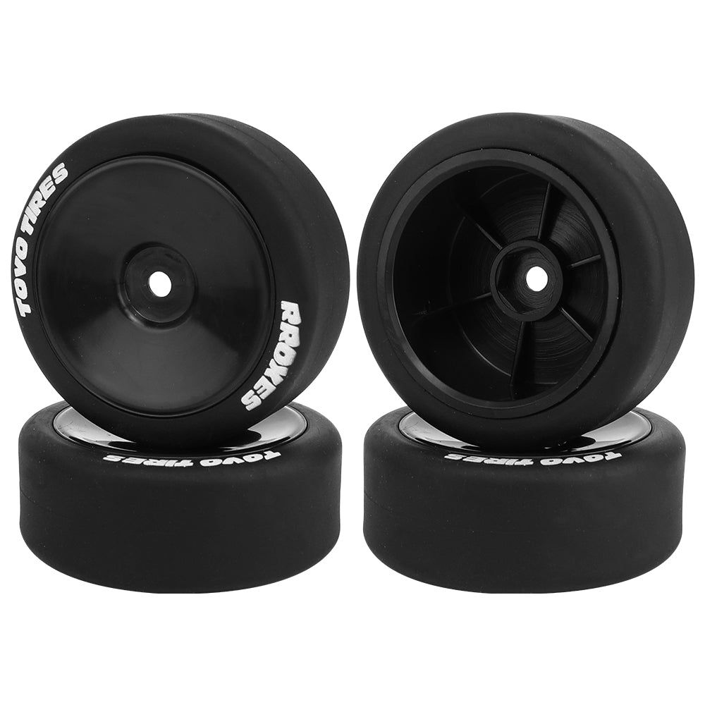 1/10 RC On-Road Drift Car Wheels Smooth Drift Rubber Tires Multi-Color Plastic Rim RC Racing Upgrade Parts