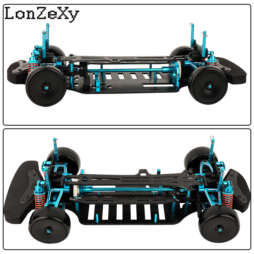 Lonzexy Metal Shaft Drive 1/10 RC Touring Car Chassis Frame Body Kit for TT01 TT01E Upgrades