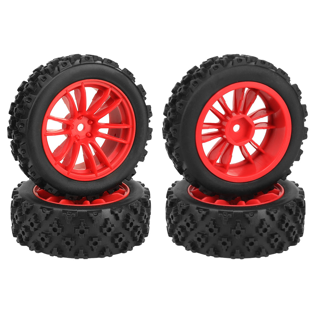 1/10 RC Off-Road Buggy Wheels 34.2g Knobby All-Terrain Rubber Tires Multi Color Plastic Rims 12mm Hex RC Upgrade Parts