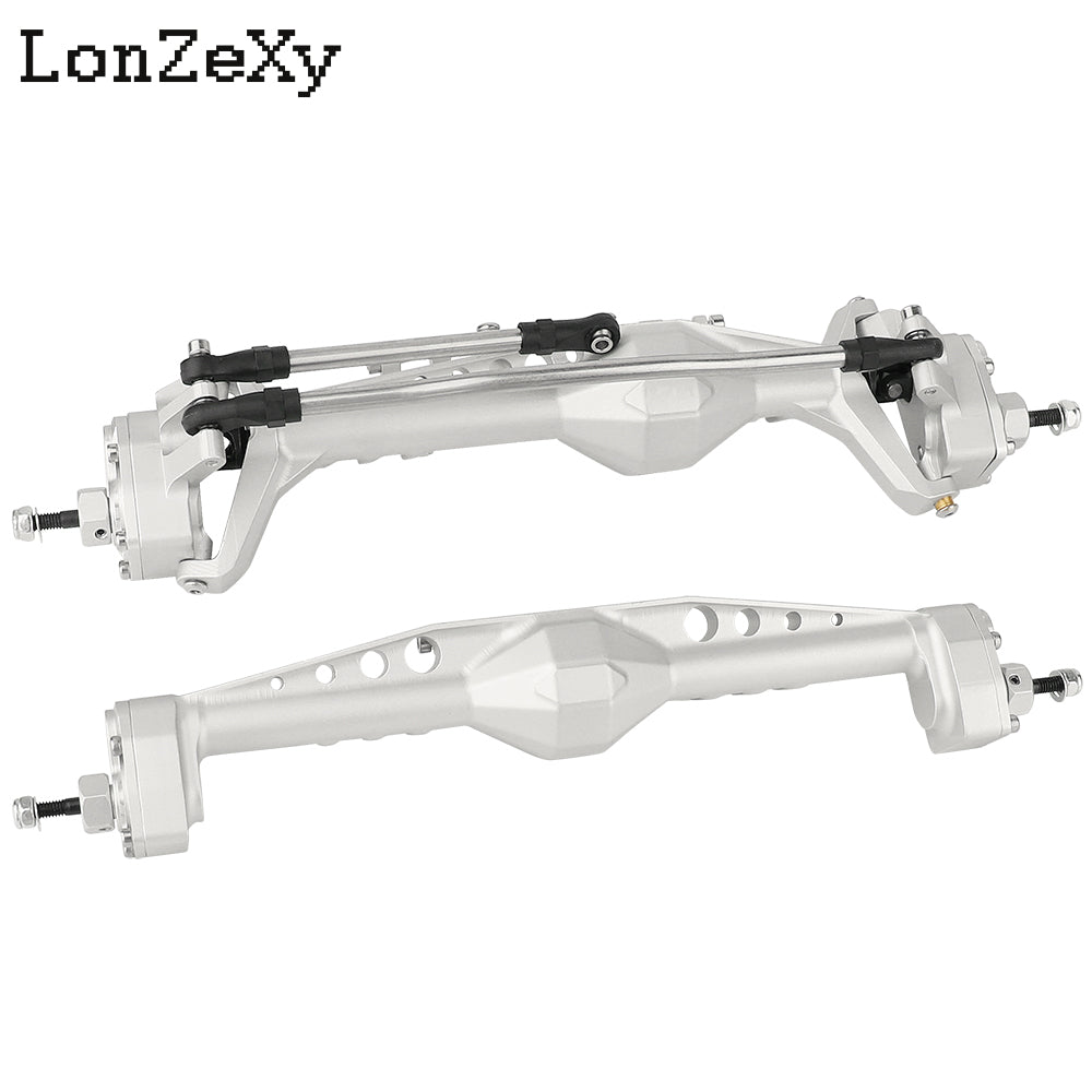 Lonzexy 1/10 Aluminum RC Portal Axles Set  for Axial Capra SCX10 III LCG (Black F&R Set)