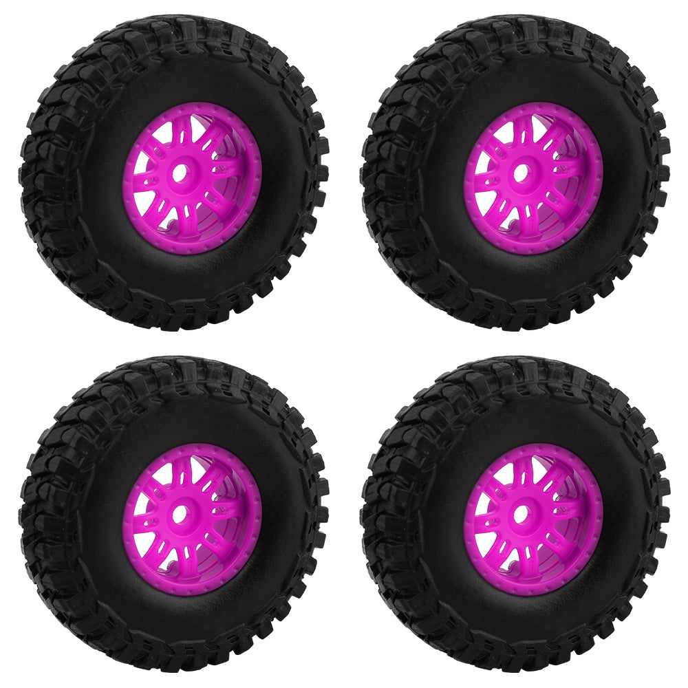 LonZeXy 1.0 inch Plastic Wheel Hub Rims or with Rubber Tires 4PCS For 1/24 SCX24 1/28 RC Off-Road Buggy Mini Model Truck 29.6mm Diameter Colorful RC Car Replacement Parts Style H
