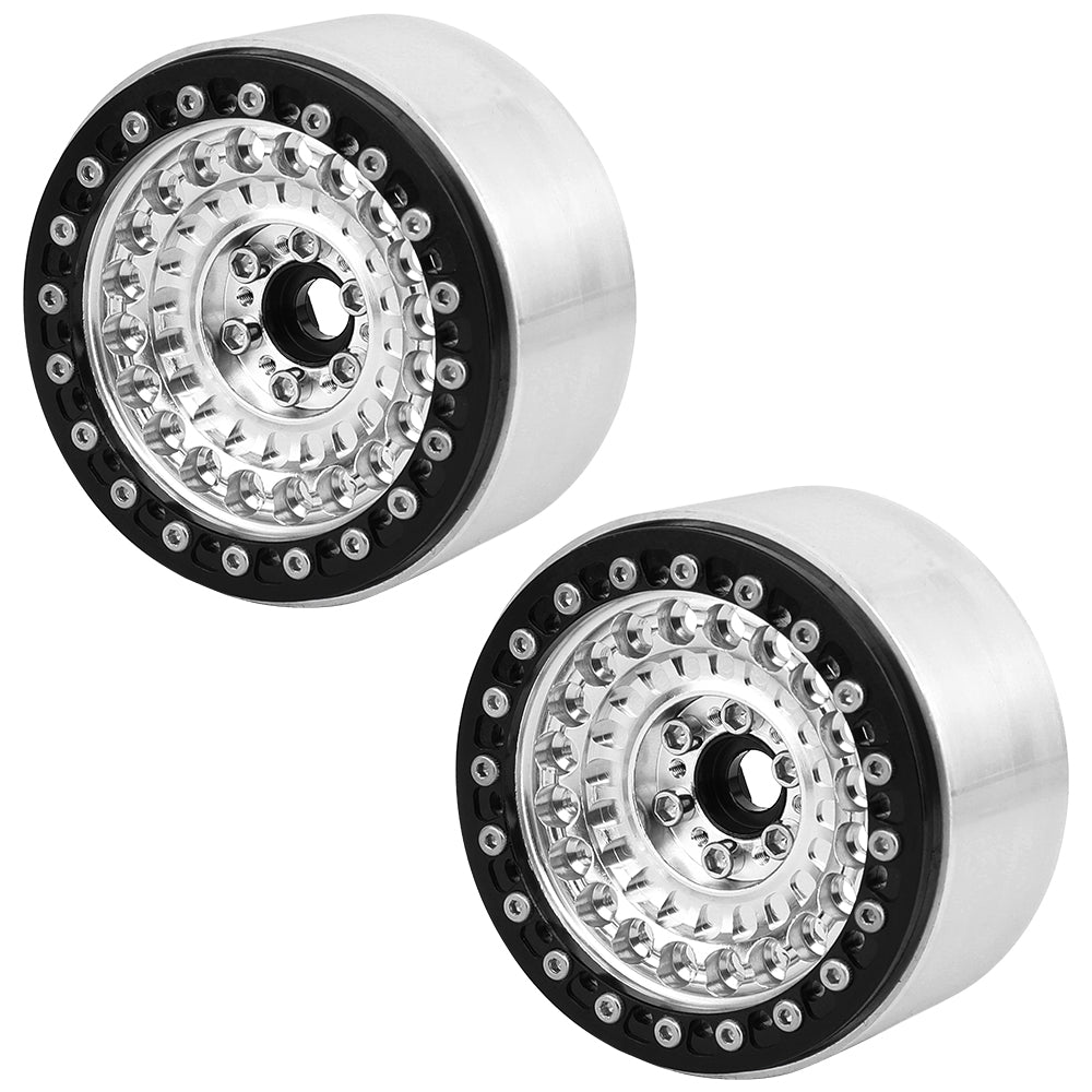 LonZeXy 2.2 Inch CNC Aluminum Beadlock Wheel Rims 114.8g For 1/10 RC Crawler, Replacement Wheel Hub For SCX10 TRX4