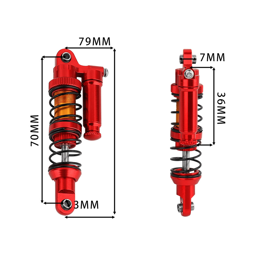 LonZeXy 4PCS 1/10 RC Crawler Piggyback Oil Shock Absorber 70/80/90/100/110/120mm Adjustable Damper For Axial SCX10 TRX4 D90 RC Off-Road Car Upgrade Parts