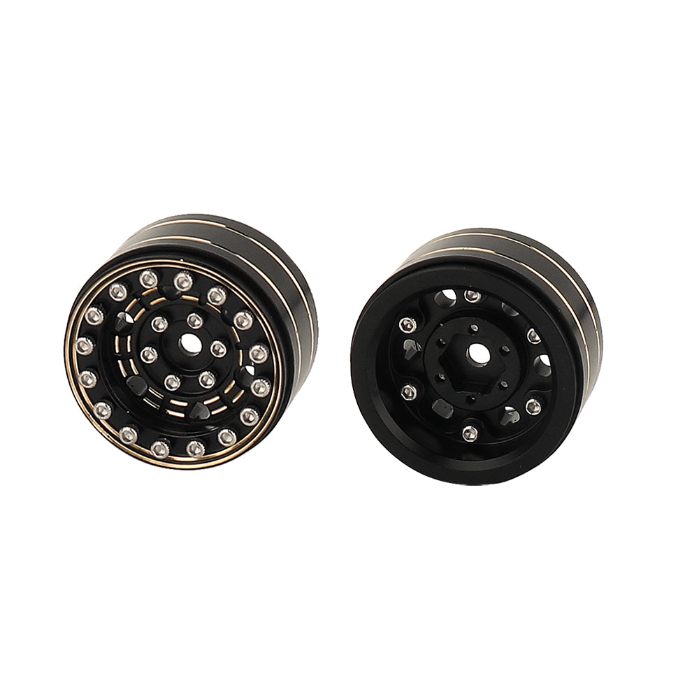 LonZeXy 1/18 1/24 RC Crawler Brass Wheel Rims 4Pcs Black Gold Heavy Weight Wheel Hub with Tires RC Model Upgrade Parts