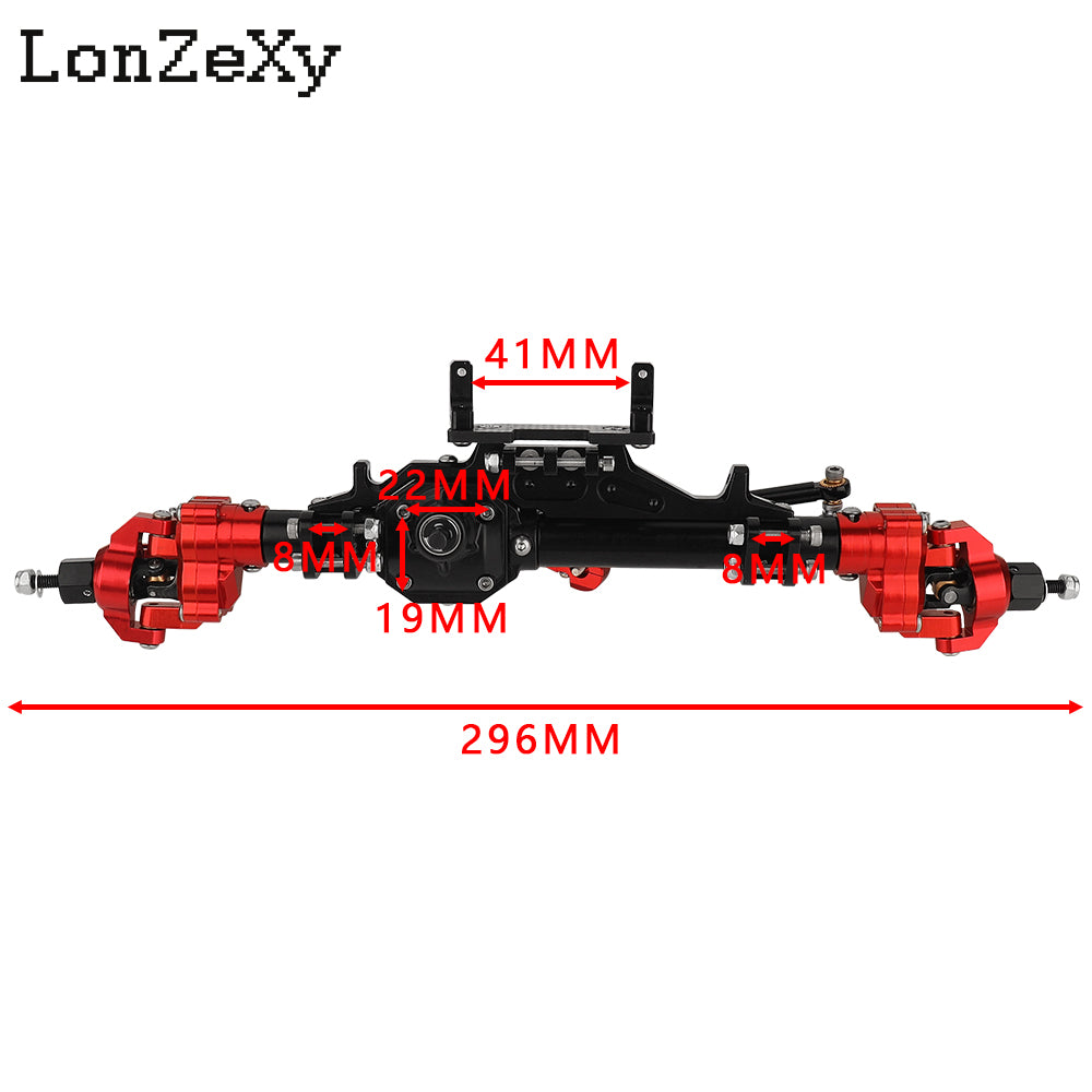 LONZEXY CNC Aluminum Alloy Front / Rear Diamond Axle Set for Axial Wraith RR10