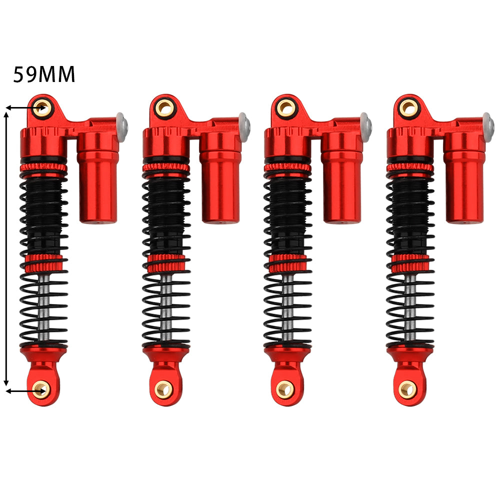 LonZeXy 4PCS New Oil Shock Absorber 53/59/66/78mm Piggyback Damper For Traxxas TRX4M 1/18 RC Crawler Adjustable Aluminum Suspension Upgrade Parts