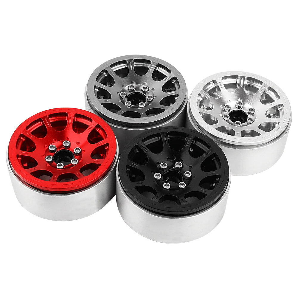 LonZeXy 2.2 Inch CNC Aluminum Beadlock Wheel Rims 97.7g For 1/10 RC Crawler, Replacement Wheel Hub For SCX10 TRX4