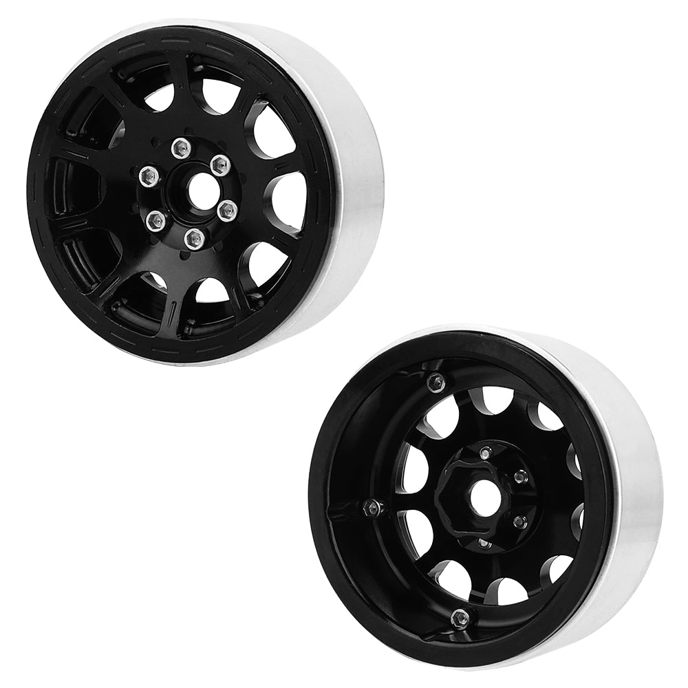 LonZeXy 2.2 Inch CNC Aluminum Beadlock Wheel Rims 97.7g For 1/10 RC Crawler, Replacement Wheel Hub For SCX10 TRX4