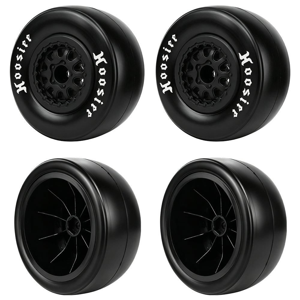 LonZeXy 4PCS DK10 1/10 RC Short Course Truck Wheels Tires Slick Off-Road Rally Racing Tyre Fit Traxxas Mini XRT Flat Ground Wear Resistant RC Buggy RC Model Car Upgrade Rubber Parts