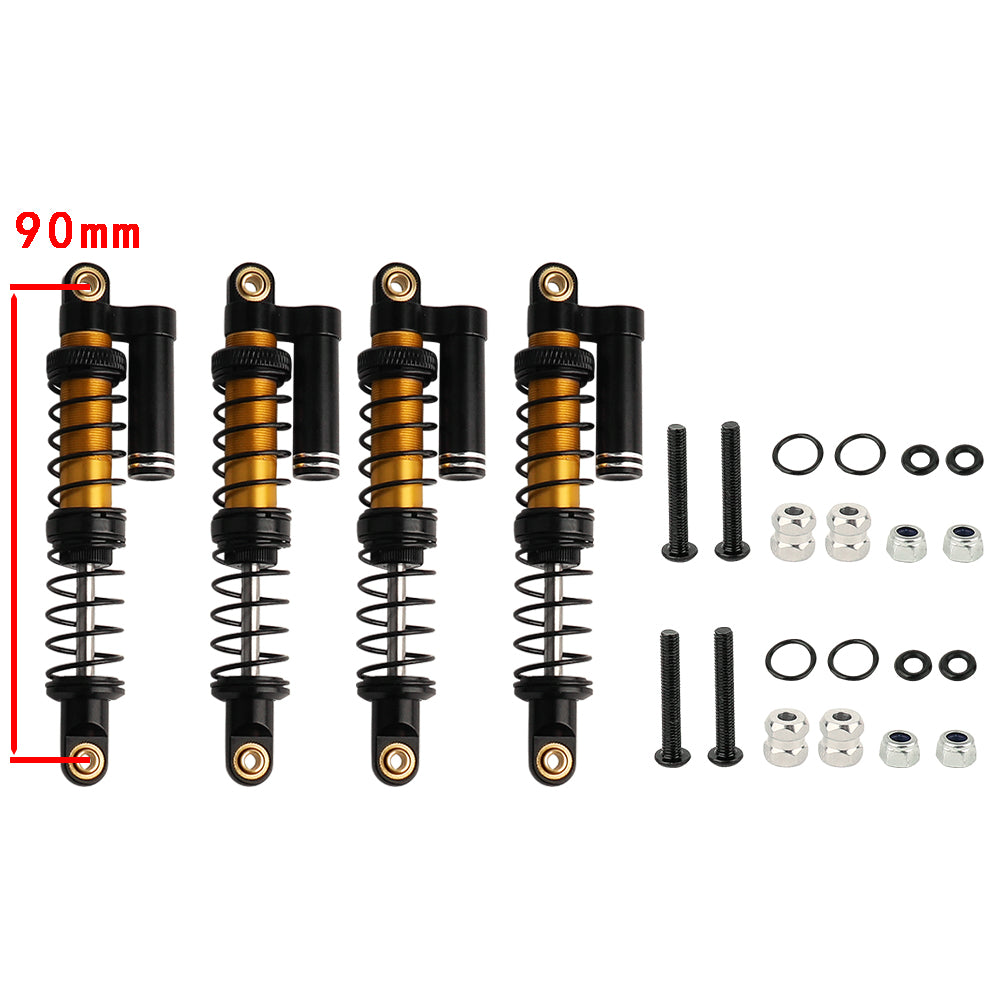 LonZeXy 1/10 RC Crawler Metal Piggyback Shock Absorber 90/95/100/105/110/115mm Oil Damper Negative Pressure Shock For SCX10 TRX4 D90 RC Car Upgrade Parts