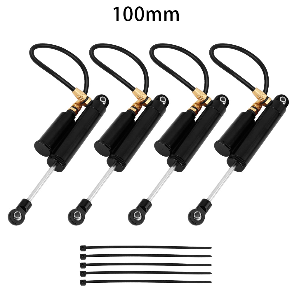 LonZeXy 4PCS Remote Reservoir Negative Pressure Shock Absorber 70/80/90/100/110mm Oil Damper For Axial SCX10 TRX4 TRX6 Wraith 1/10 RC Crawler Upgrade Parts