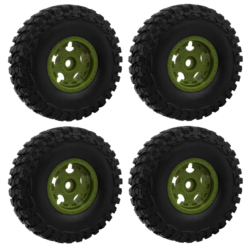 LonZeXy 1.0 inch Plastic Wheel Hub Rims or with Rubber Tires 4PCS For 1/24 SCX24 1/28 RC Off-Road Buggy Mini Model Truck 29.6mm Diameter Colorful RC Car Replacement Parts Style E