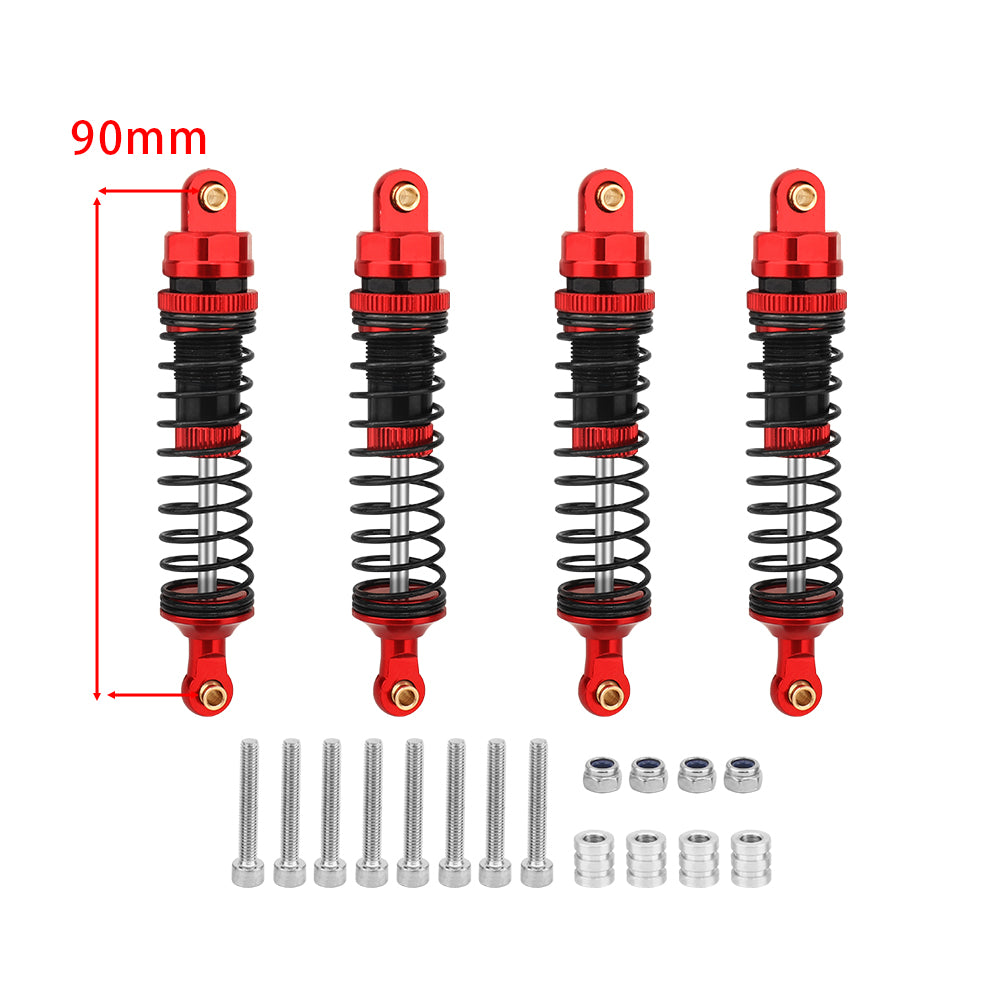 LonZeXy 4PCS Aluminum Oil Shock Absorber 70/80/90/100/110/120mm Adjustable Damper For Axial SCX10 I II III TRX4 D90 1/10 RC Rock Crawler Upgrade Parts