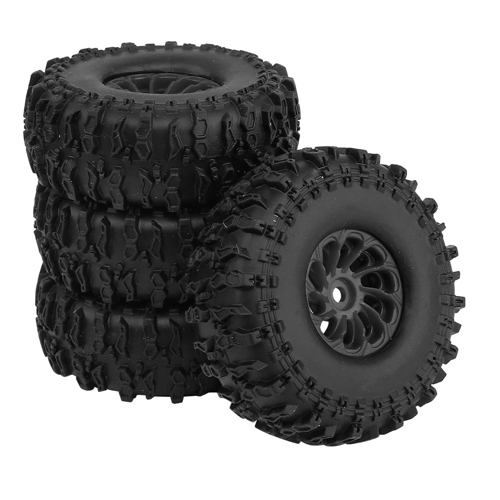 LonZeXy 1.0 inch Plastic Wheel Hub Rims or with Rubber Tires 4PCS For 1/24 SCX24 1/28 RC Off-Road Buggy Mini Model Truck 29.6mm Diameter Colorful RC Car Replacement Parts Style P