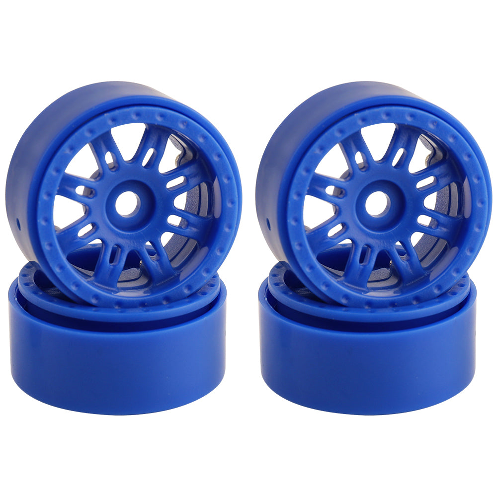 LonZeXy 1.0 inch Plastic Wheel Hub Rims or with Rubber Tires 4PCS For 1/24 SCX24 1/28 RC Off-Road Buggy Mini Model Truck 29.6mm Diameter Colorful RC Car Replacement Parts Style H