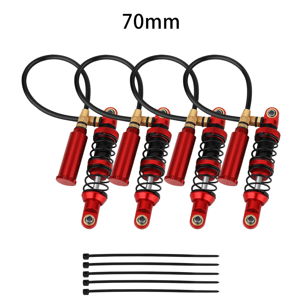 LonZeXy 4PCS Remote Reservoir Dual Spring Negative Pressure Shock Absorber 70/80/90/100/110/120mm Oil Damper For Axial SCX10 TRX4 TRX6 Wraith 1/10 RC Crawler Upgrade Parts