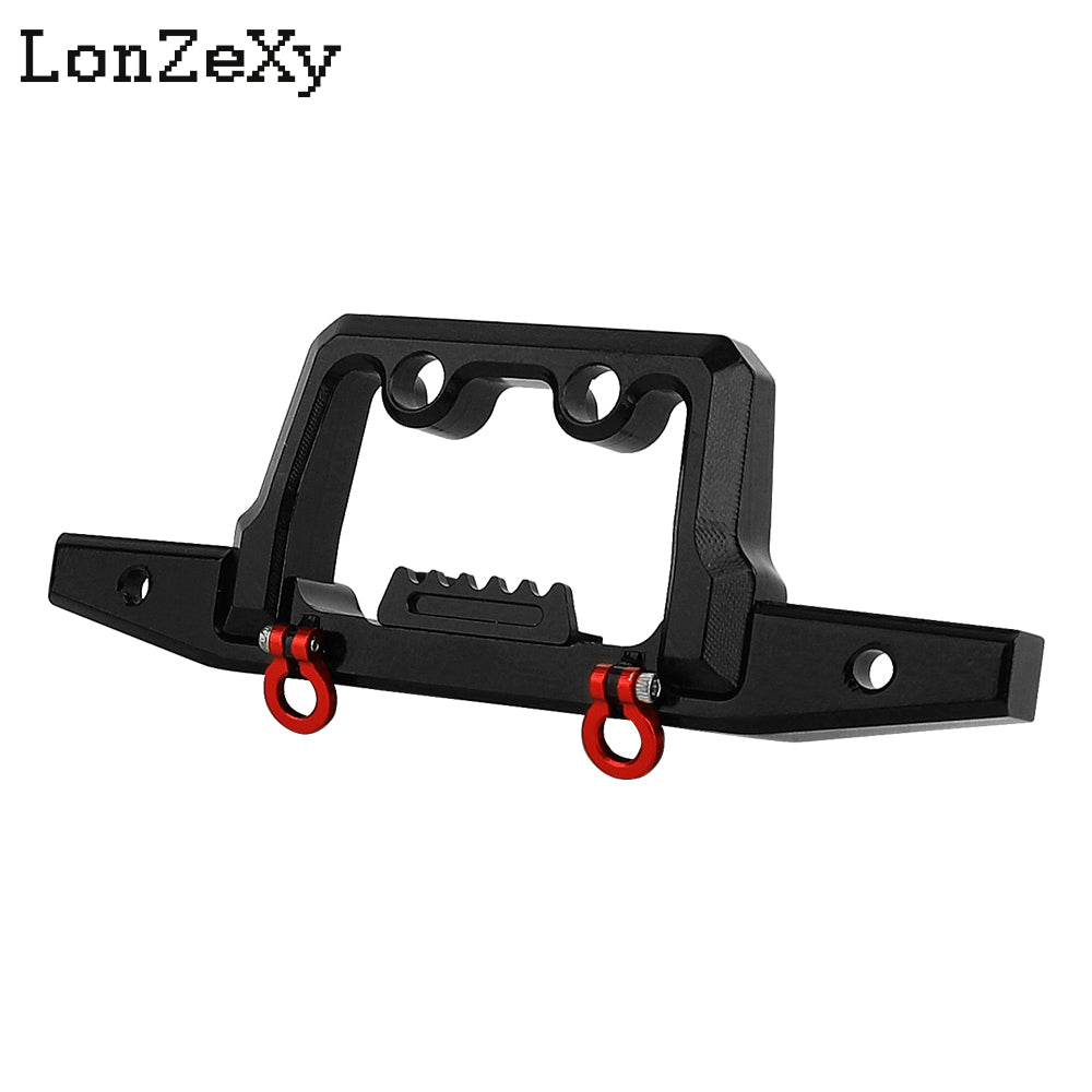 LONZEXY CNC Aluminum Front Rear Bumper with Lights for 1/18 TRX4M Defender