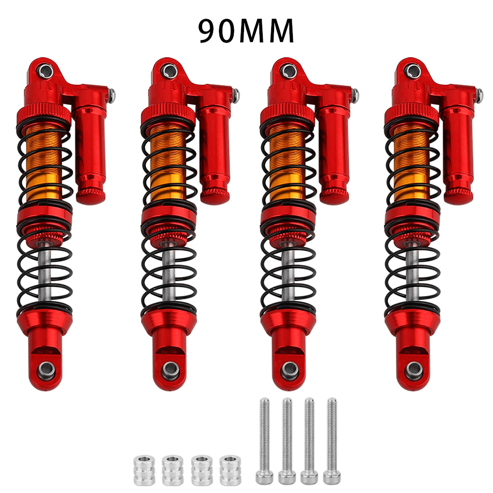 LonZeXy 4PCS 1/10 RC Crawler Piggyback Oil Shock Absorber 70/80/90/100/110/120mm Adjustable Damper For Axial SCX10 TRX4 D90 RC Off-Road Car Upgrade Parts