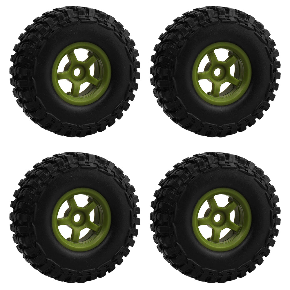 LonZeXy 1.0 inch Plastic Wheel Hub Rims or with Rubber Tires 4PCS For 1/24 SCX24 1/28 RC Off-Road Buggy Mini Model Truck 29.6mm Diameter Colorful RC Car Replacement Parts Style I