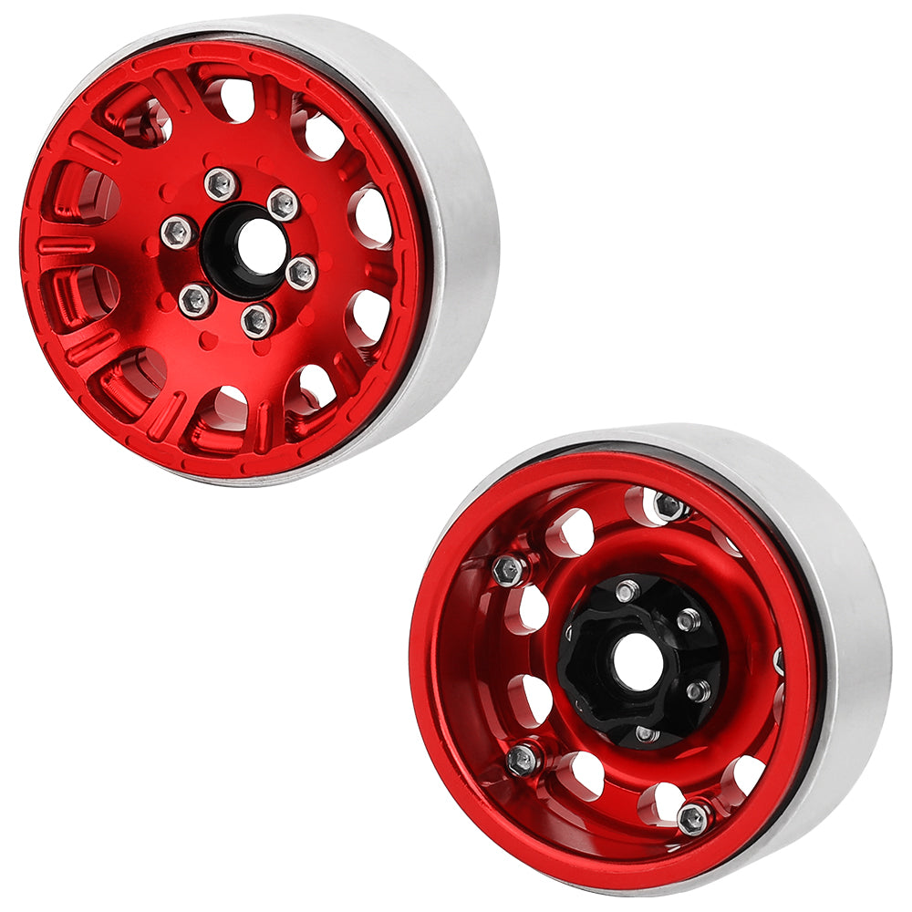 LonZeXy 1.9 Inch CNC Aluminum Beadlock Wheel Rim & Rubber Tire Assembly For 1/10 RC Crawler SCX10 Off-Road Climbing Car RC Upgrade Wheels