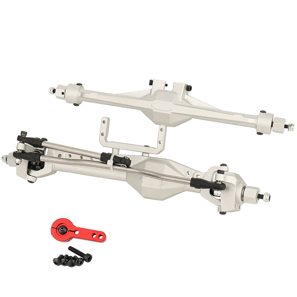 LonZeXy Metal Straight Front Rear Axle Assembly For SDM 1/10 RC Crawler Axial SCX10 III, RC Car Upgrade Replacement Parts