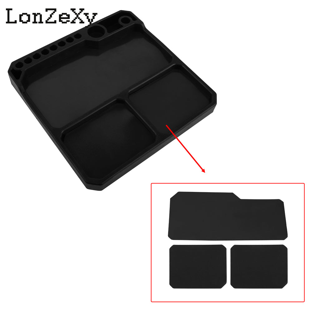 Lonzexy Aluminum RC Screw Tray Screws Holder Plate Screw Organizer Tool For RC Repair