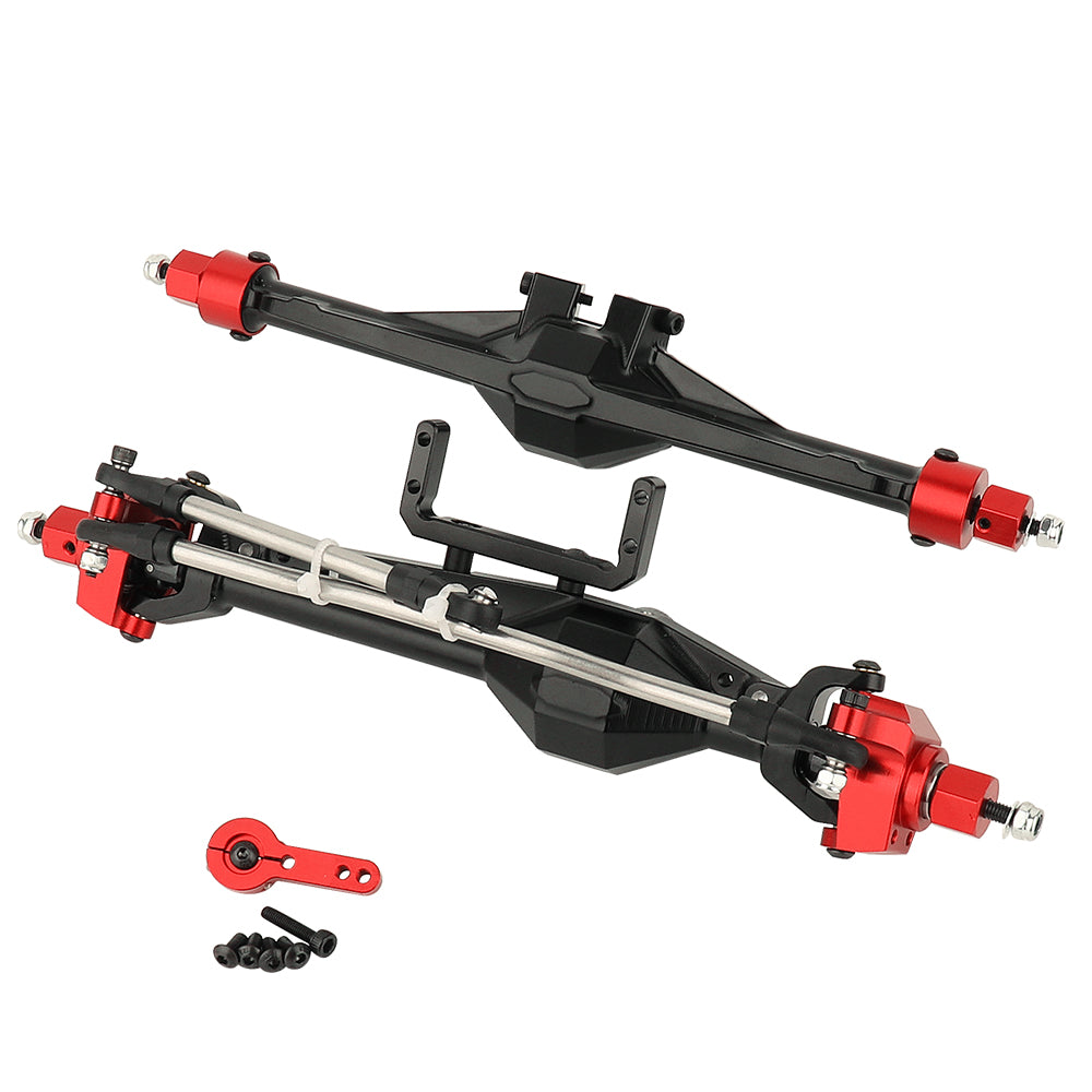 LonZeXy Metal Straight Front Rear Axle Assembly For SDM 1/10 RC Crawler Axial SCX10 III, RC Car Upgrade Replacement Parts