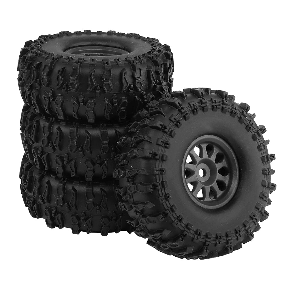LonZeXy 1.0 inch Plastic Wheel Hub Rims or with Rubber Tires 4PCS For 1/24 SCX24 1/28 RC Off-Road Buggy Mini Model Truck 29.6mm Diameter Colorful RC Car Replacement Parts Style C