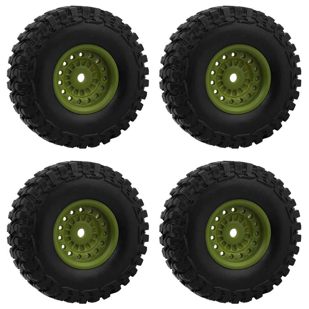LonZeXy 1.0 inch Plastic Wheel Hub Rims or with Rubber Tires 4PCS For 1/24 SCX24 1/28 RC Off-Road Buggy Mini Model Truck 29.6mm Diameter Colorful RC Car Replacement Parts Style D