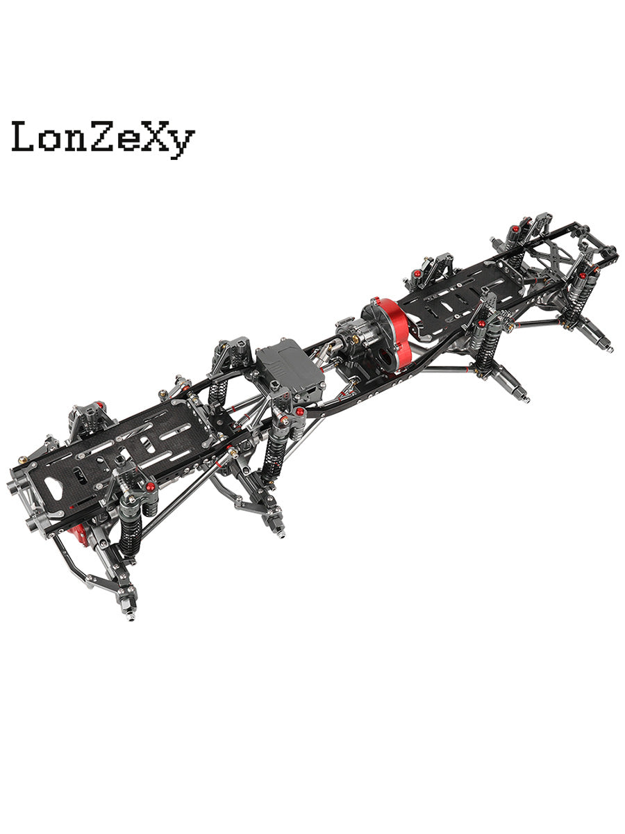 LONZEXY 8×8 Carbon Fiber Frame + Complete Axle + Front Gearbox for SCX24